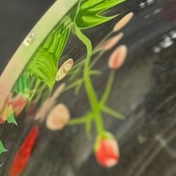 Petite Pedestal Cake Desert Stand with Handpainted Butterflies Flowers - Picture 8 of 12